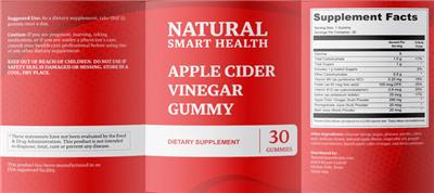 Apple Cider Vinegar Gummy label