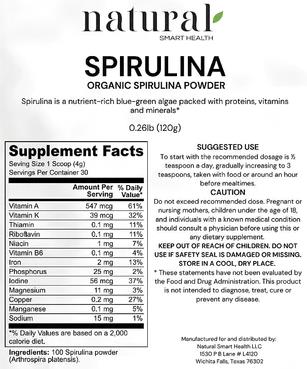 Spirulina label