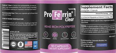 ProFerrin Clear label