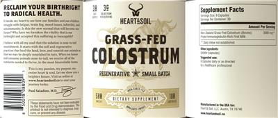 Grass-Fed Colostrum label