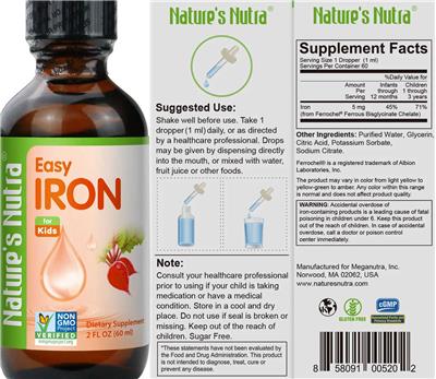 Easy Iron for Kids label