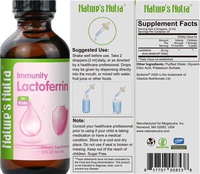 Immunity Lactoferrin for Kids label