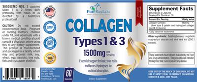 Collagen Types 1 & 3 1500 mg label