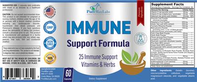 Immune Support Formula label