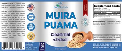 Muira Puama Concentrated 4:1 Extract label