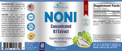 Noni Concentrated 8:1 Extract label