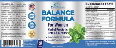 Balance Formula for Women label