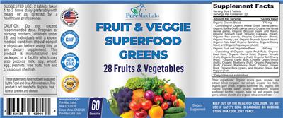 Fruit & Veggie Superfood Greens label
