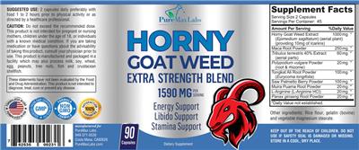Horny Goat Weed Extra Strength Blend label