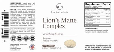Lion's Mane Complex label