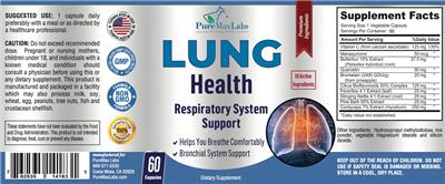 Lung Health Respiratory System Support label
