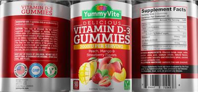 Vitamin D-3 Gummies 2000 IU label