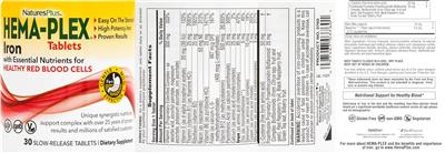 Hema-Plex Tablets label