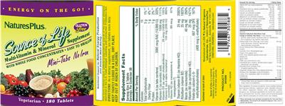 Multi-Vitamin & Mineral Mini-Tabs No Iron label