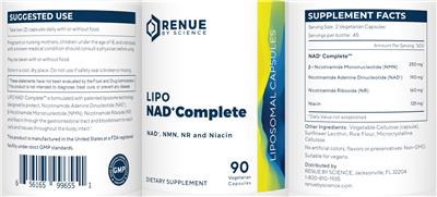 Lipo NAD+ Complete label