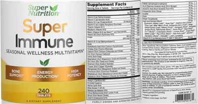 Super Immune Seasonal Wellness Multivitamin label