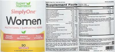 Women Multivitamin + Supporting Herbs label