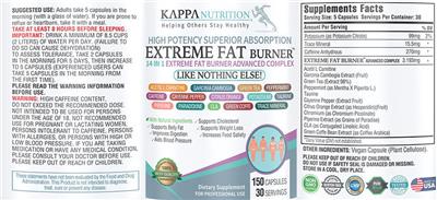 Extreme Fat Burner label