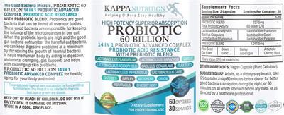 Probiotic 60 Billion 14 in 1 Probiotic Advanced Complex label