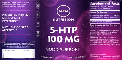 5-HTP 100 mg label