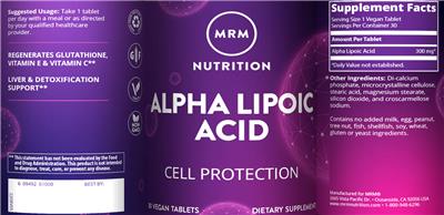 Alpha Lipoic Acid label