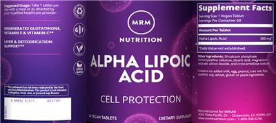 Alpha Lipoic Acid label