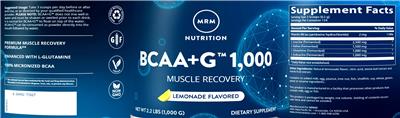 BCAA+G 1000 Lemonade Flavored label