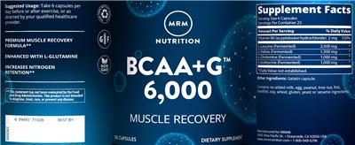 BCAA+G 6,000 label