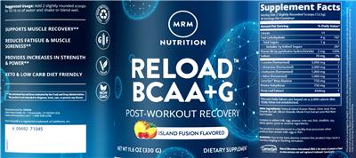 BCAA+G RELOAD Island Fusion Flavored label
