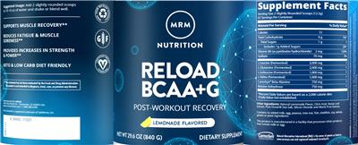 BCAA+G RELOAD Lemonade Flavored label
