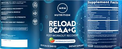 RELOAD BCAA+G Watermelon Flavored label