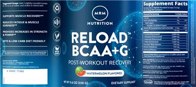 RELOAD BCAA+G Watermelon Flavored label