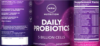 Daily Probiotic 5 Billion Cells label