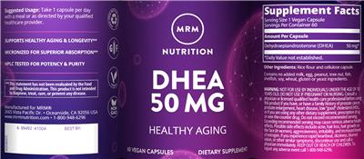DHEA 50 mg label