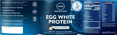 Egg White Protein Vanilla Flavored label