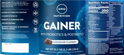 Gainer Chocolate Flavored label