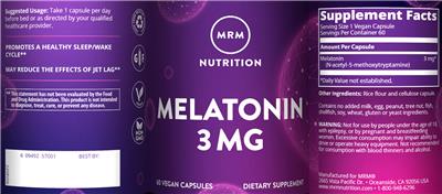 Melatonin 3 mg label