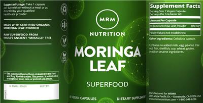 Moringa Leaf label