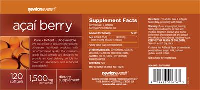 Acai Berry 1500 mg label