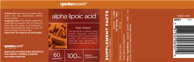 Alpha Lipoic Acid 100 mg label
