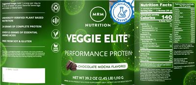 Veggie Elite Chocolate Mocha Flavored label