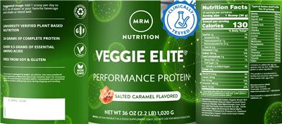 Veggie Elite Salted Caramel Flavored label