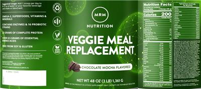 Veggie Meal Replacement Chocolate Mocha Flavored label