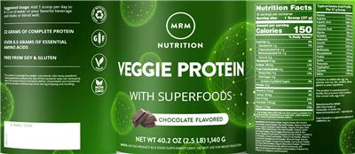 Veggie Protein Chocolate Flavored label