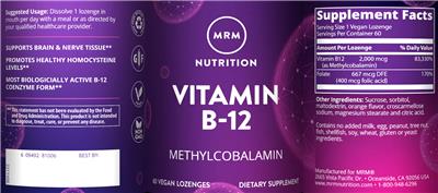 Vitamin B-12 label