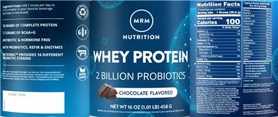 Whey Protein Chocolate Flavored label