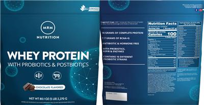 Whey Protein Chocolate Flavored label