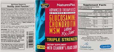 Advanced Therapeutics Glucosamine Chondroitin MSM Ultra Rx-Joint Triple Strength label