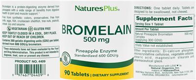 Bromelain 500 mg label