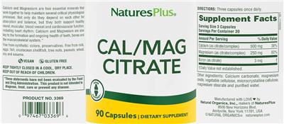 Cal/Mag Citrate label